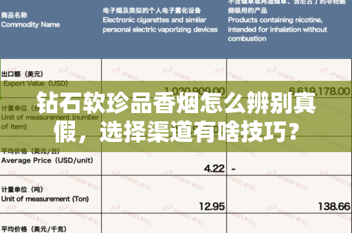 钻石软珍品香烟怎么辨别真假，选择渠道有啥技巧？